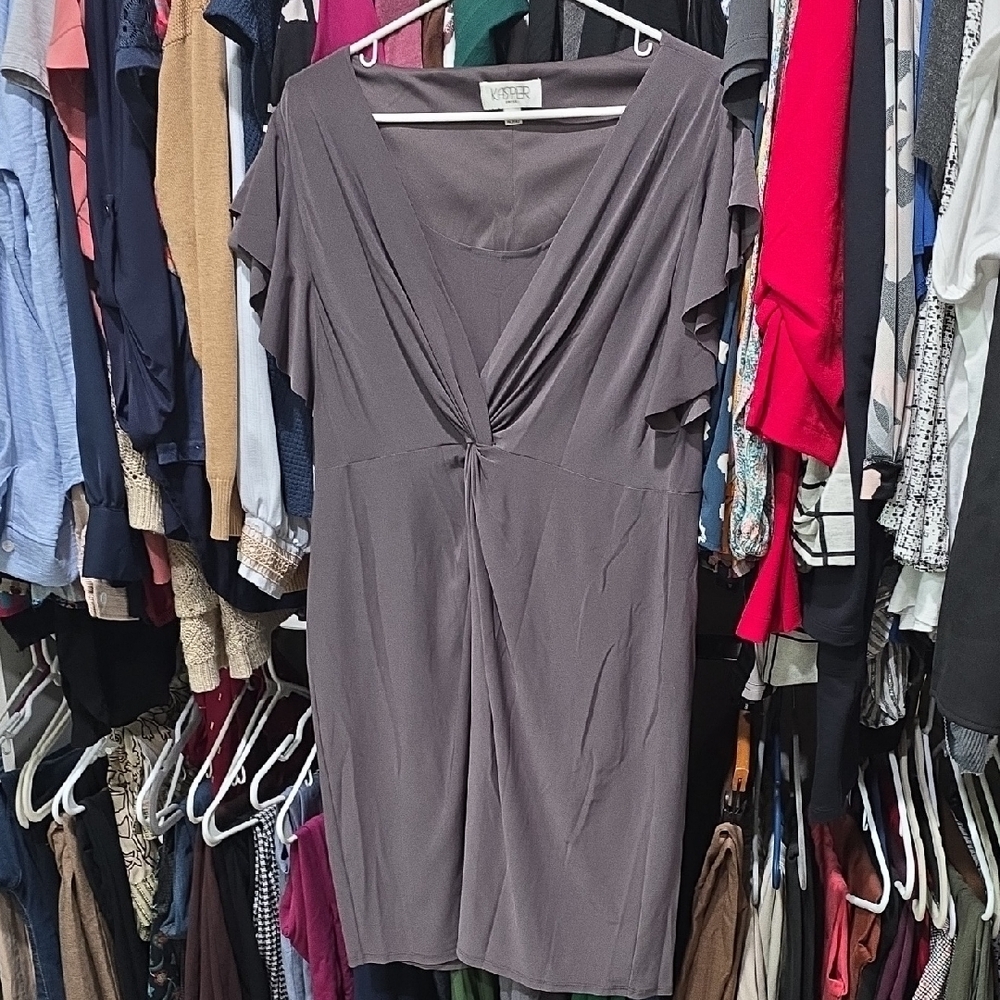 Lavender Gray Draped Dress